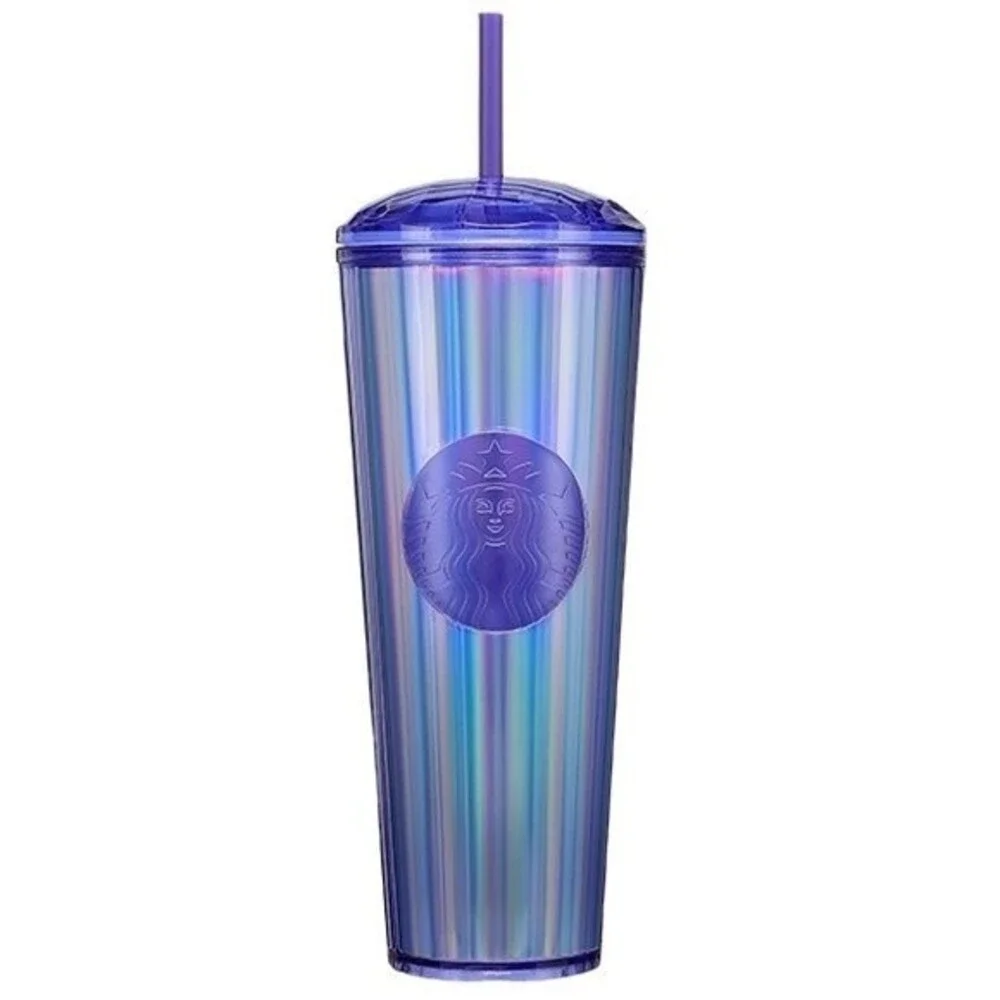 NWT Starbucks Periwinkle Kaleidoscope Cold Cup Domed Venti Ridged Geodesic Lid